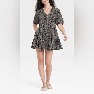 Women’s Bell Elbow Sleeve Mini A-Line Dress M